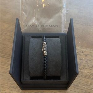 David Yurman chevron Black and Silver Braided Bracelet